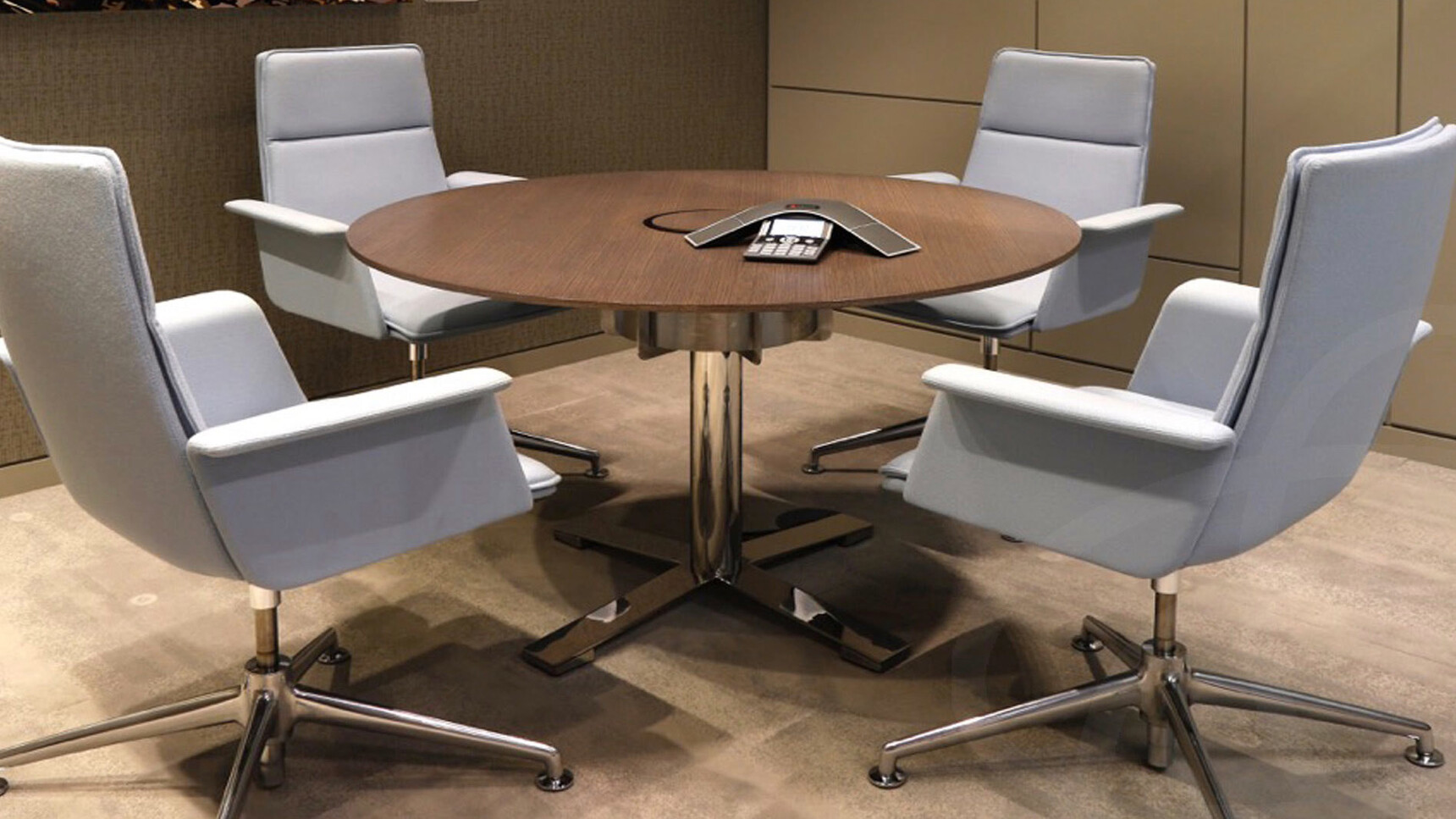 Workbench Air Circular Walnut Chrome WB023 HR