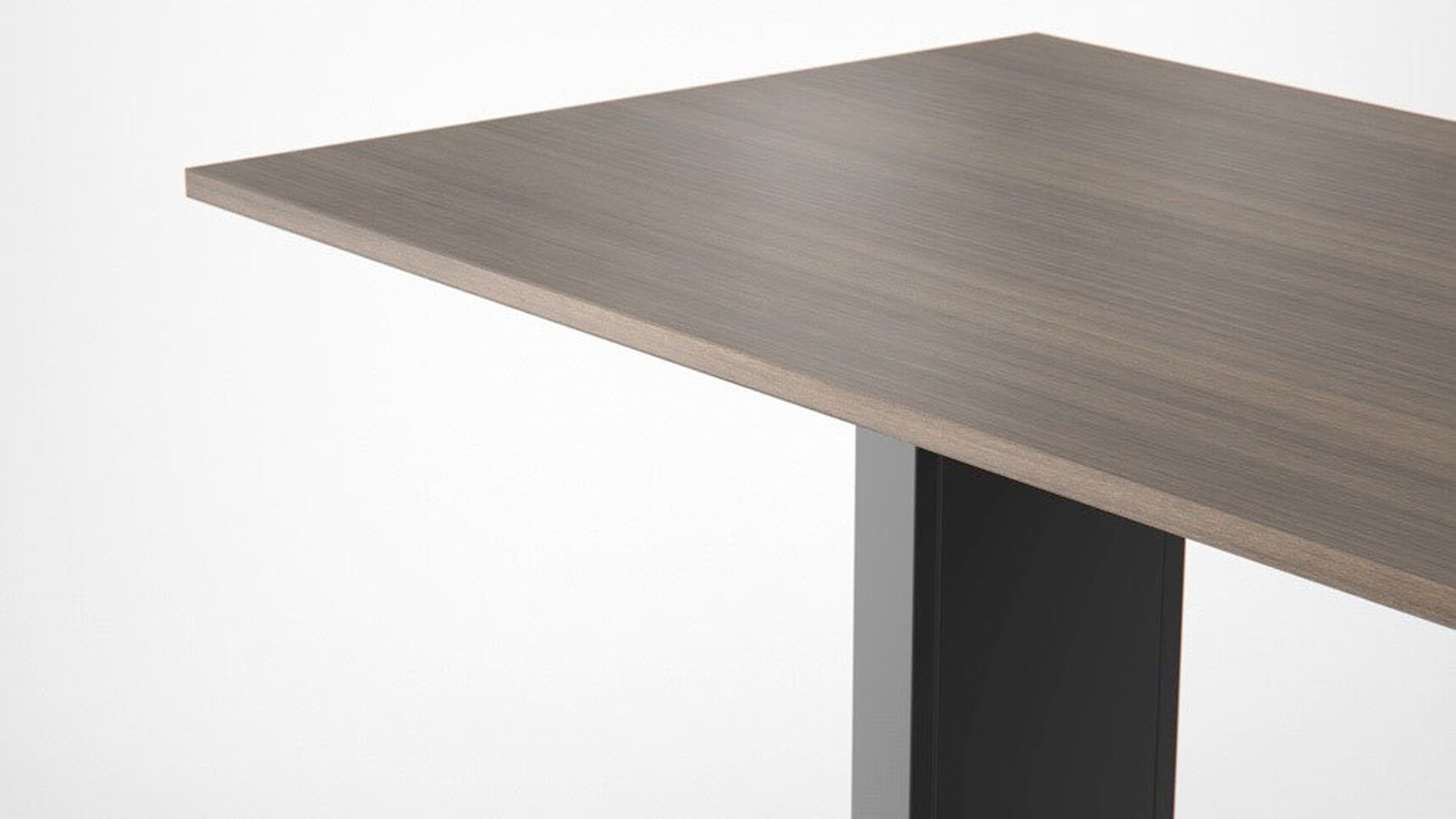 Workbench Sutton Flip Top Table Wood Top Black Base Detail Image