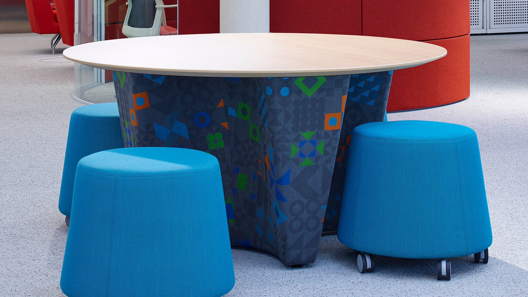 Orangebox Away From The Desk Huddle Meeting Table In Office Setting