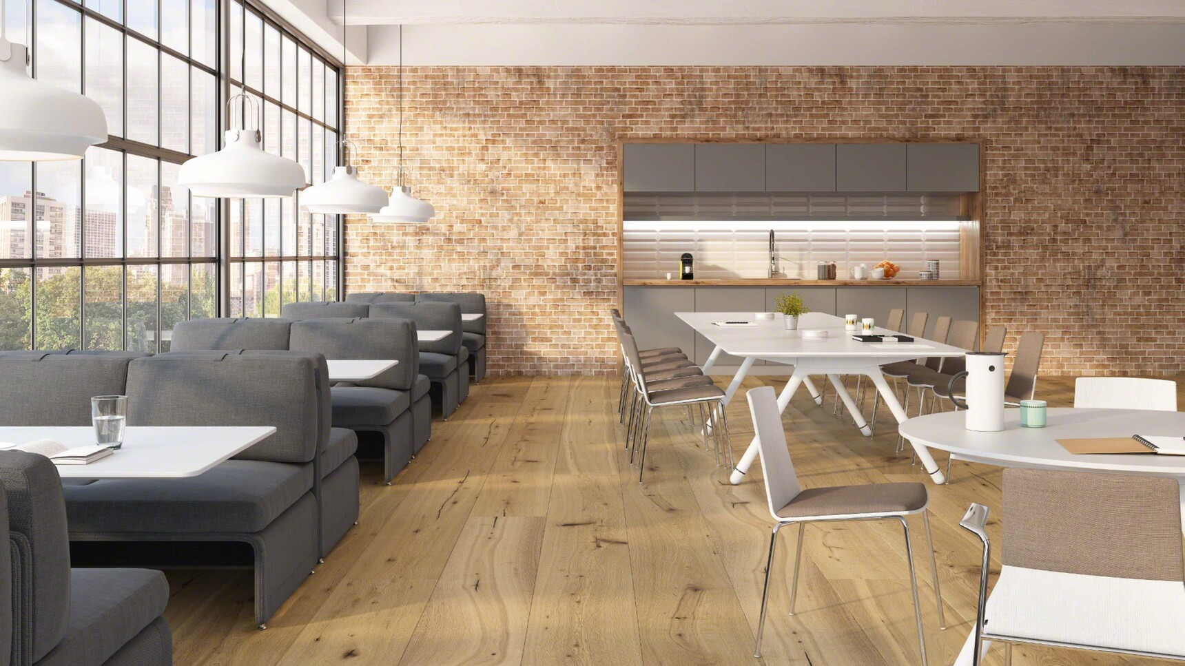 Coalesse Potrero415 Rectangular Meeting Table White Finish In Office Setting