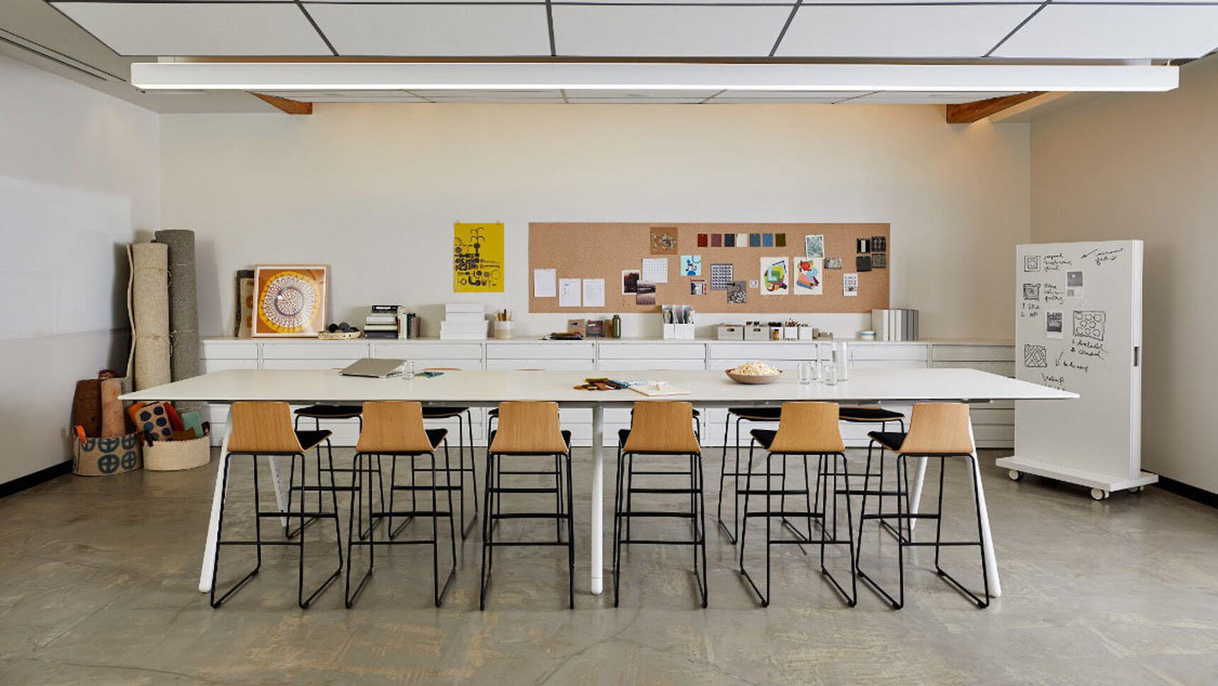 Coalesse Montara650 Stools With Upholstered Seat At Table In Office Setting