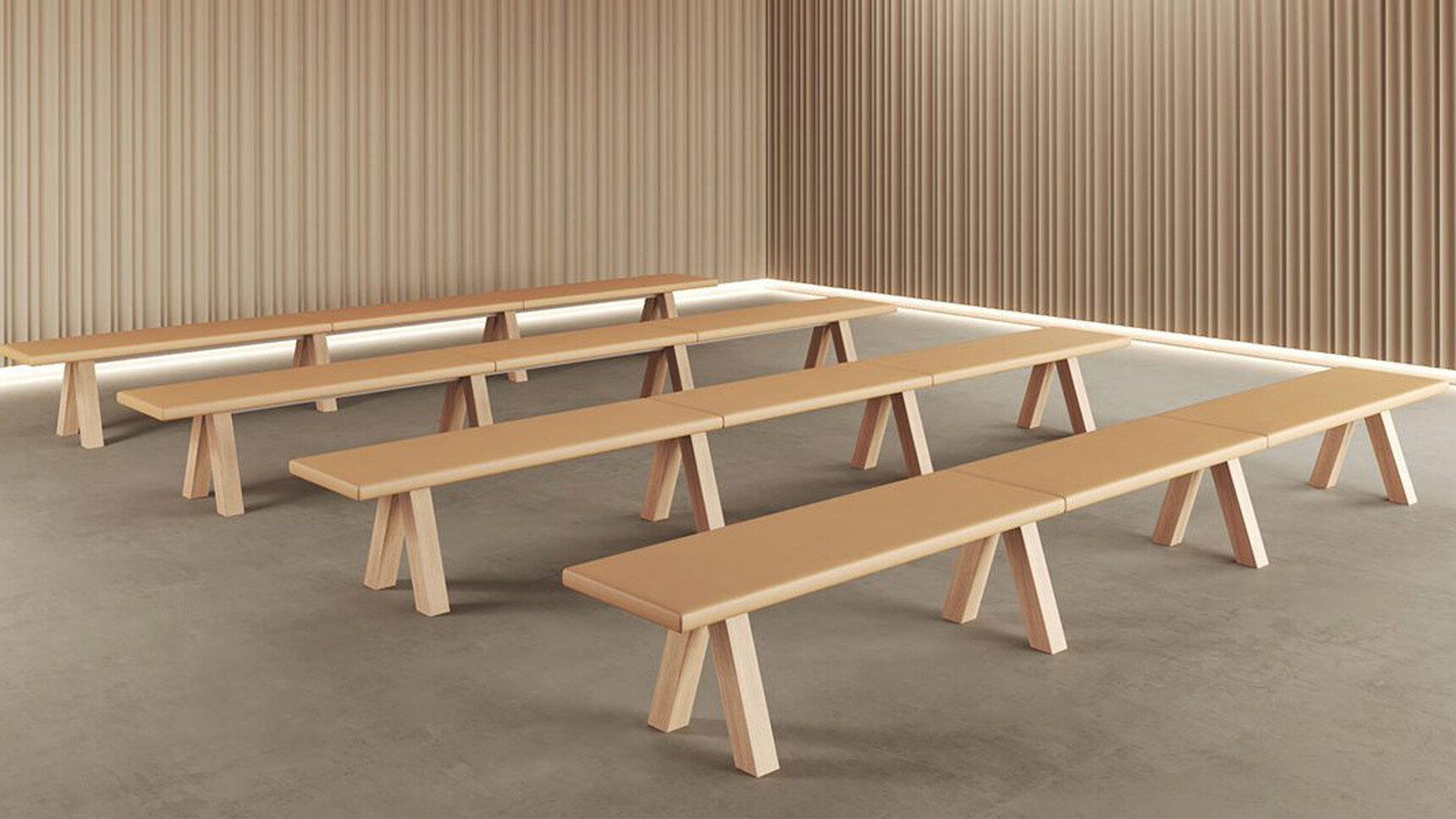 Viccarbe Trestle Upholstered Benches Family Image