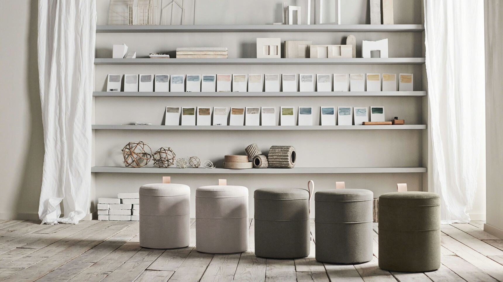 Five Bolia Grab Pouffes Small Family Image