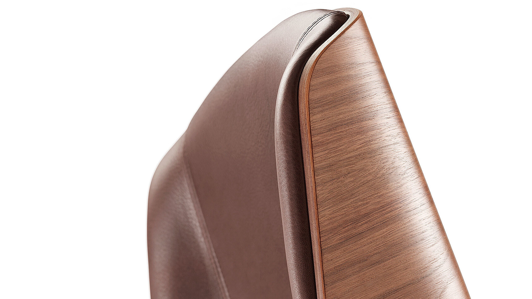 Boss Design Kruze Sled Base Side Chair With Brown Upholstery And Wood Frame Detail Image