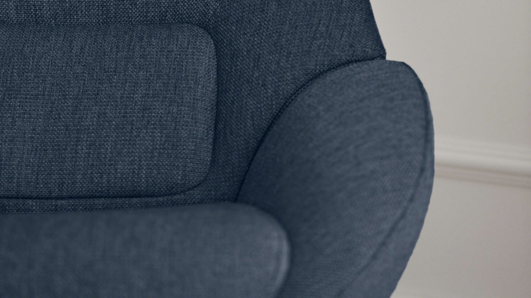 Bolia Saga Grand Lounge Armchair Blue Upholstery Detail Image