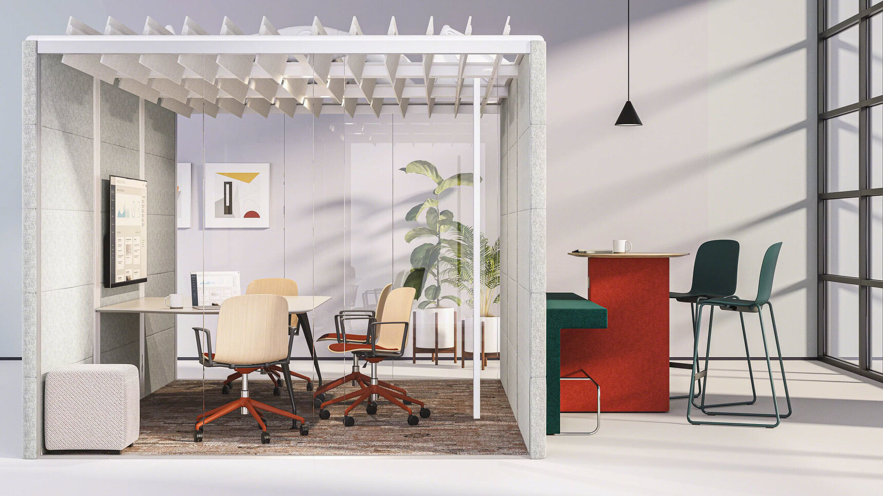 Steelcase Cavatina Fully Upholstered Meeting Chair Five Star Base In Office Setting