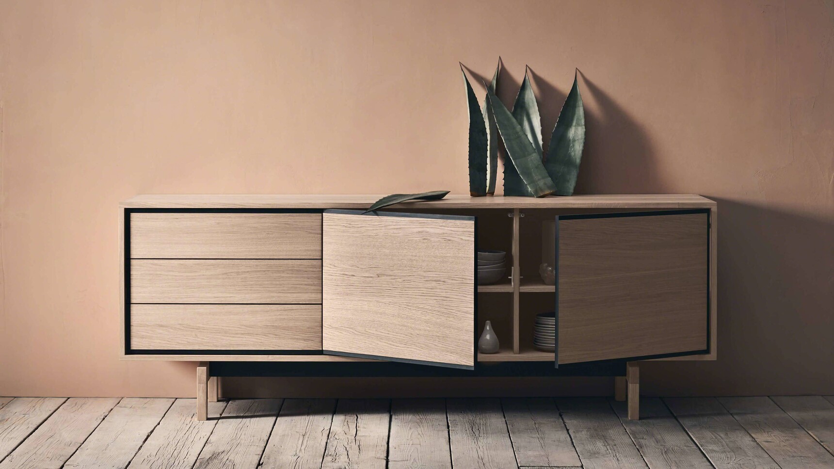 Bolia Floow Sideboard Large White Pigmented Oiled Oak Finish Family Image