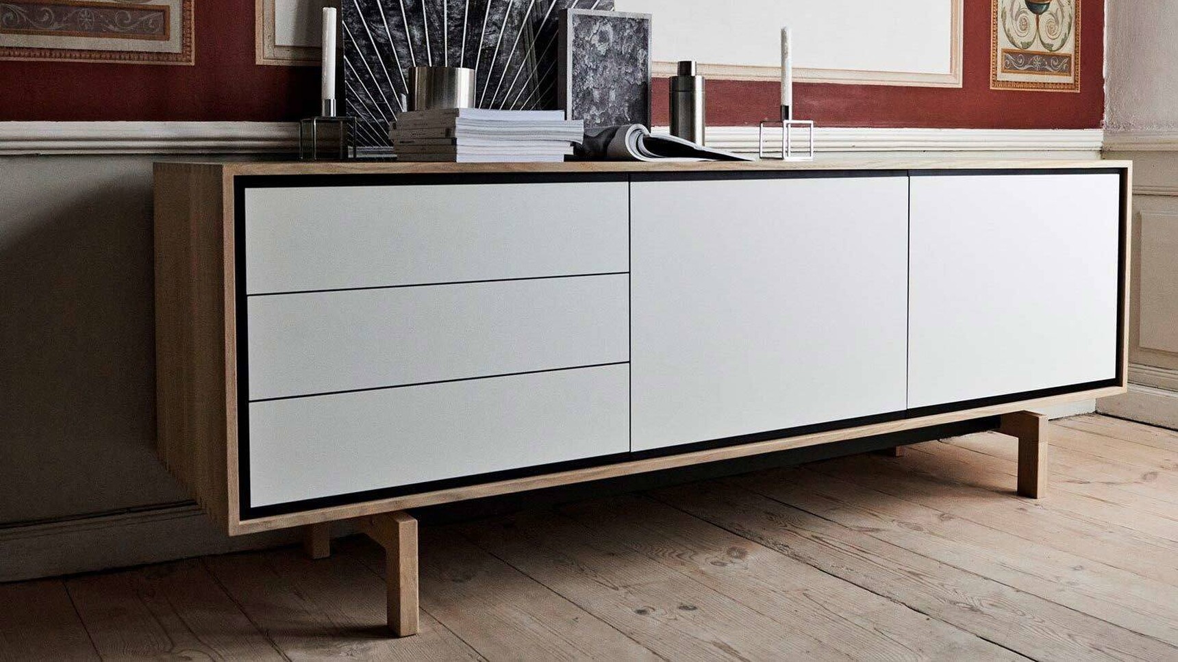 Bolia Floow Sideboard Large White Finish Front With White Pigmented Oiled Oak Body Family Image