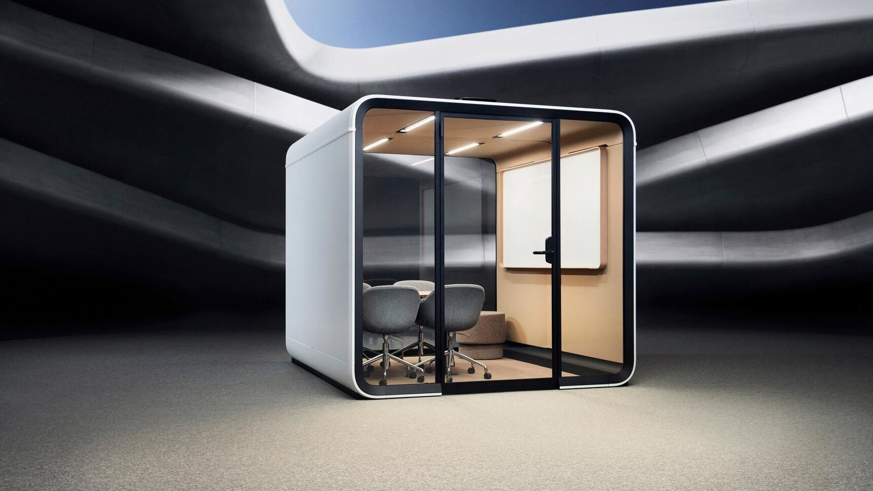 Framery Six Meeting Pod White Finish Lifestyle Image