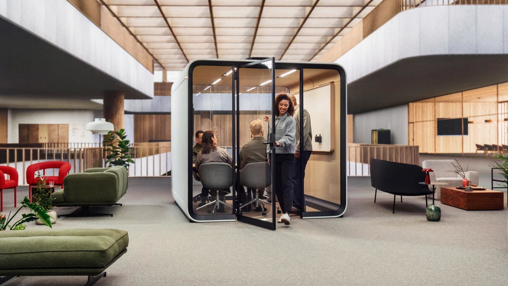 Framery Six Meeting Pod White Finish In Office Setting