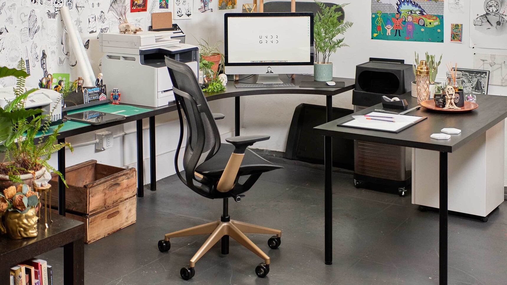 Steelcase Karman Office Chair Lux Finish Matte Brass Finish At Desk