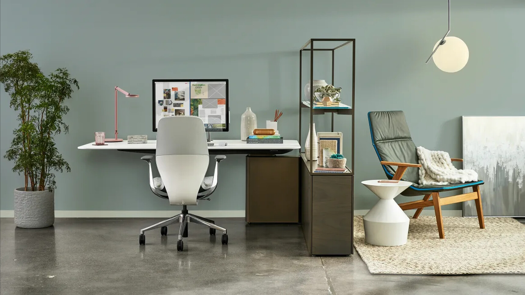 Steelcase SilQ Upholstered Office Chair Home Edition At Desk Family Image