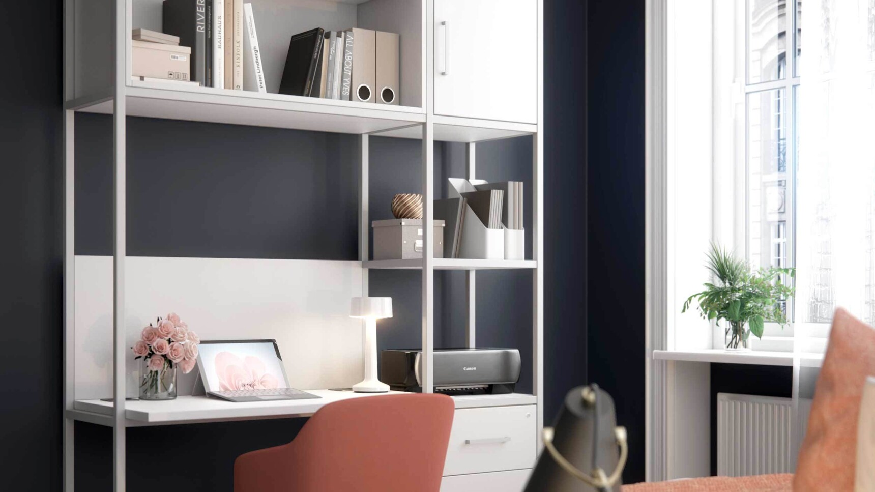 Elite Cubeform Home Study Station White Finish In Home Office