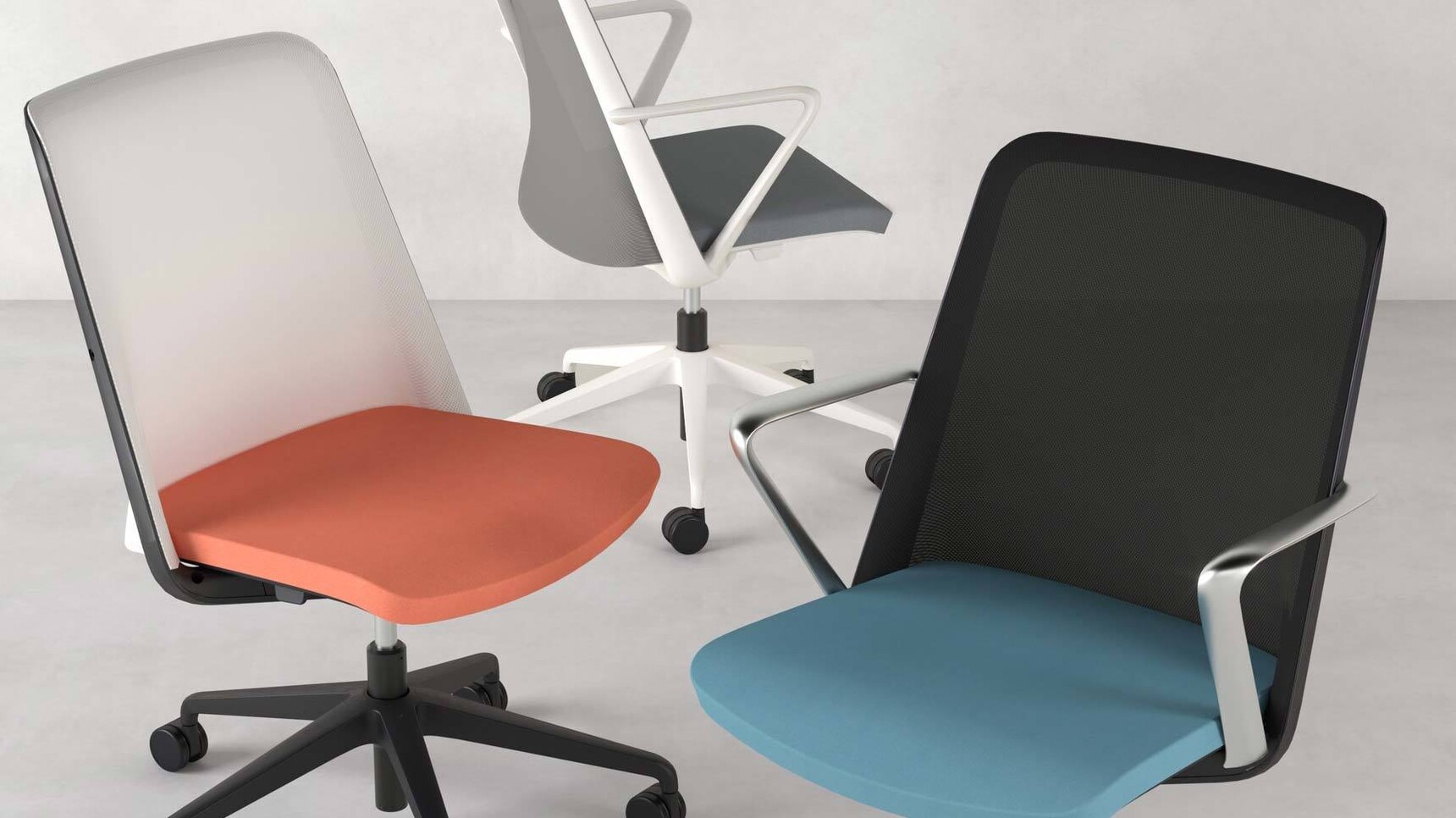 Three Elite Office Furniture Breeze Mesh Back Office Chairs Family Image