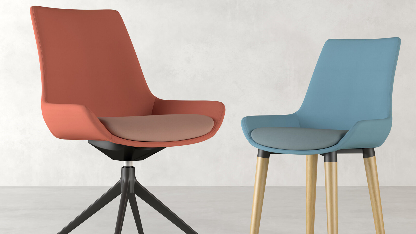 Elite Office Furniture Hampton Meeting Chair Swivel And Wood Base Family Image