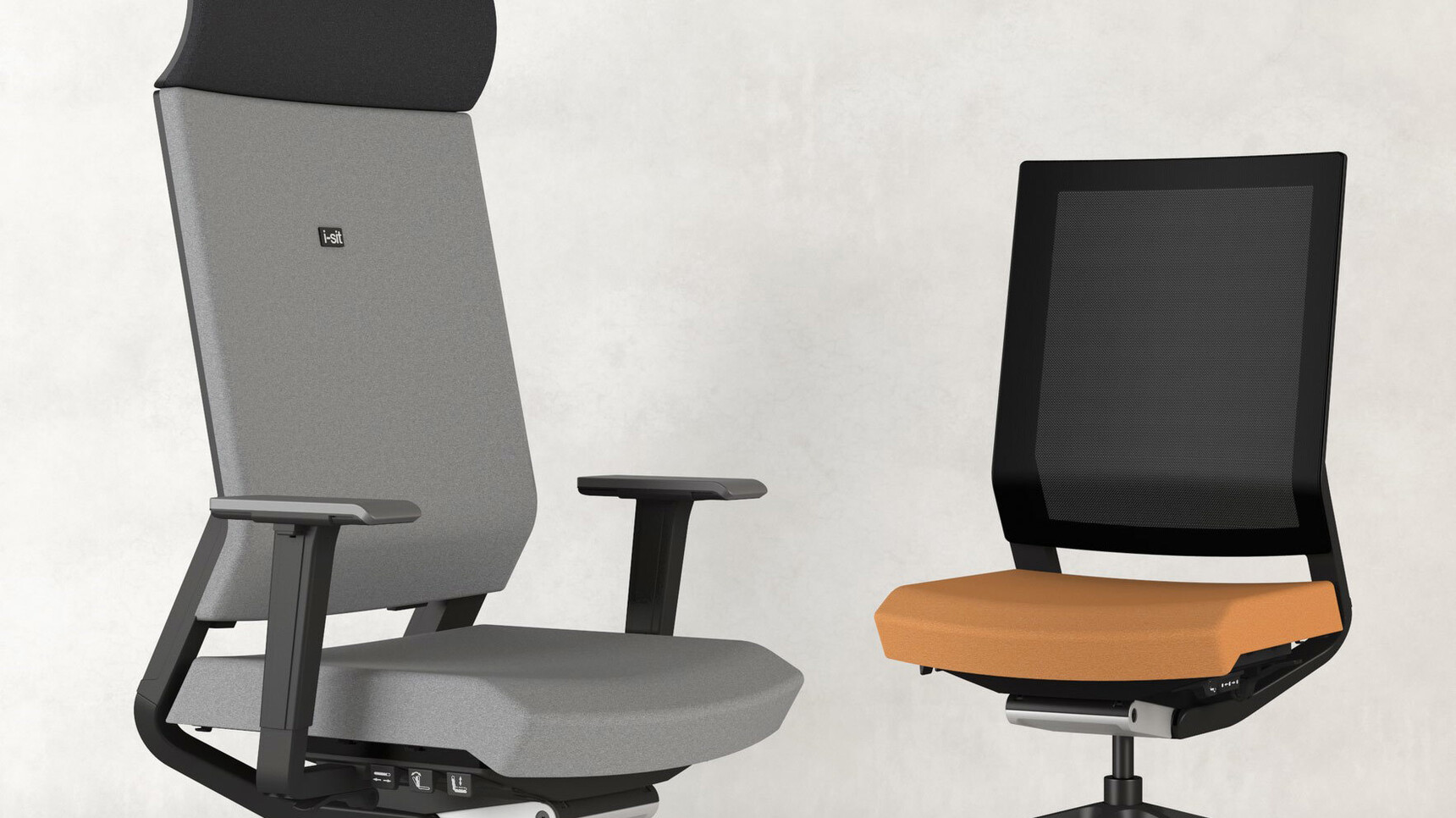 Elite Office Furniture i-sit Lite Upholstered Office Chair With Headrest With Mesh Chair Family Image