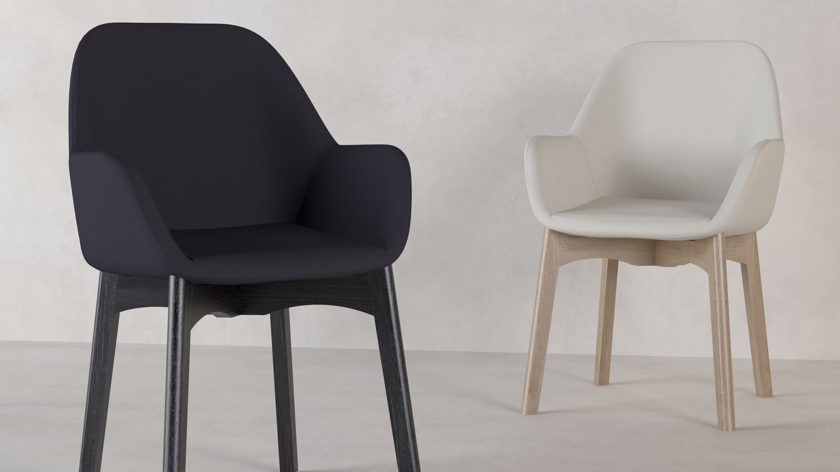 Elite Office Furniture Norden Meeting Chairs With Four Leg Base Wood Base Group Family Image