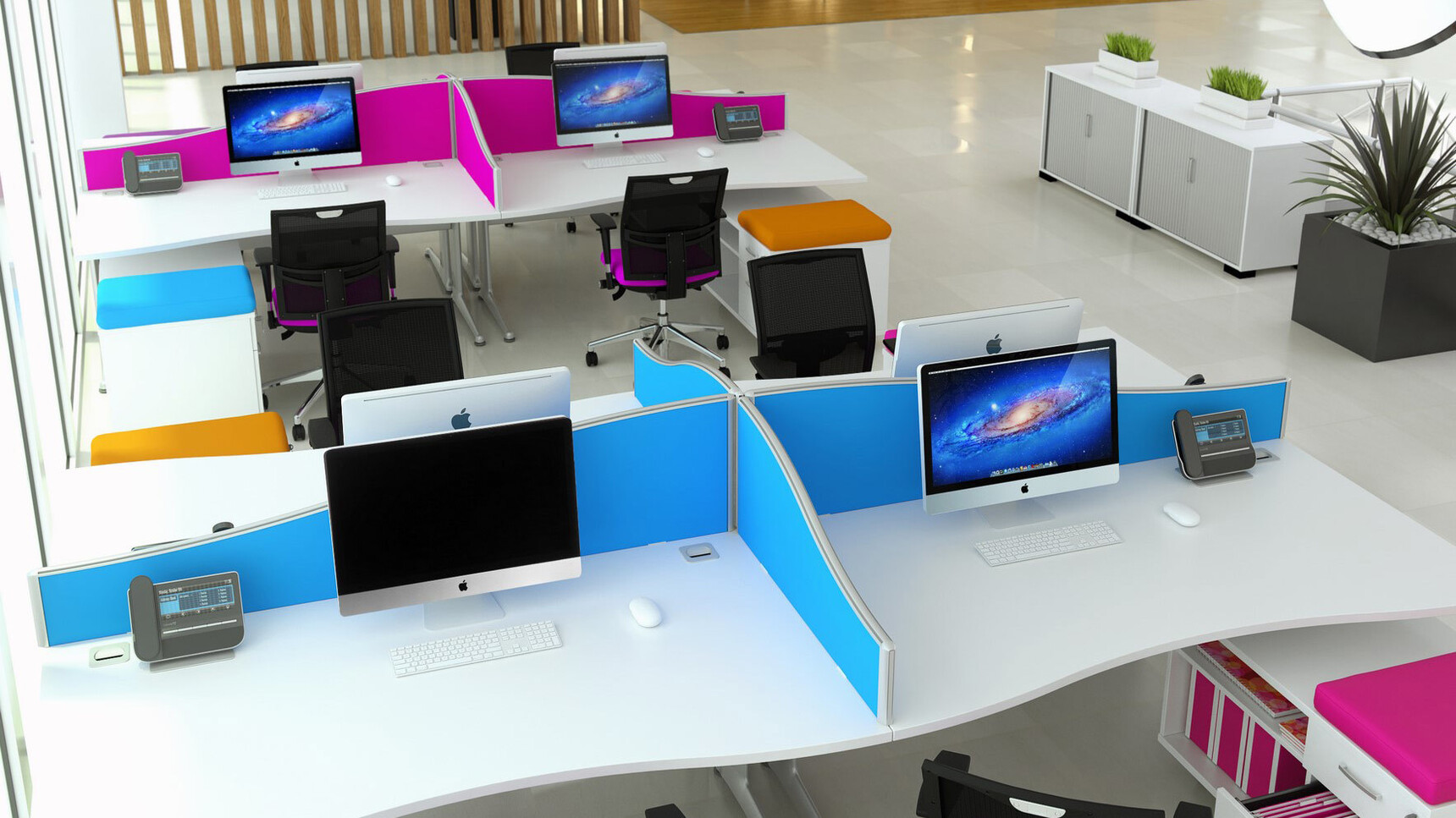 Elite Office Furniture Kassini Double Wave Desks Detail Image