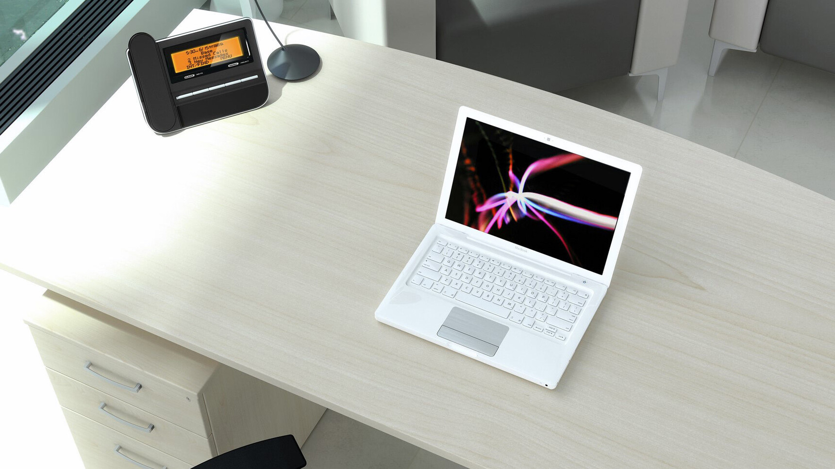 Elite Office Furniture Kassini Bow Fronted Rectangular Desk Wood Finish Detail Image