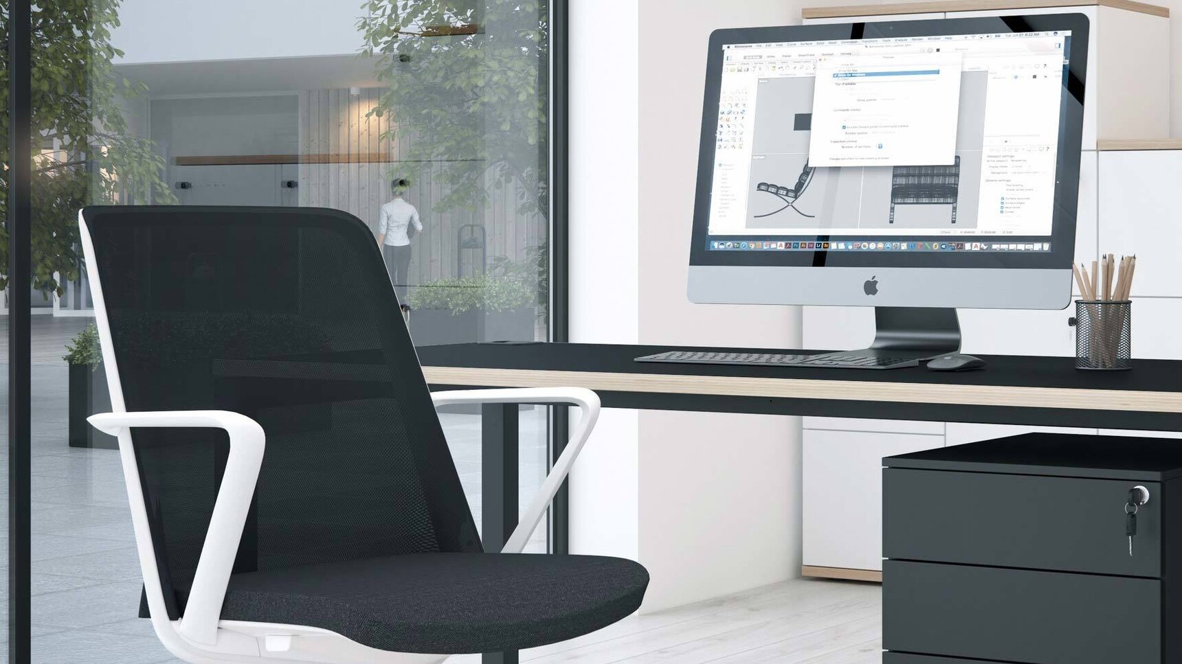Elite Office Furniture Matrix Rectangular Desk With Breeze Detail Image