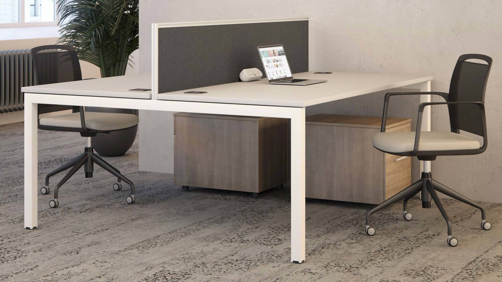 Elite Office Furniture Matrix Bench Desk White Family Image