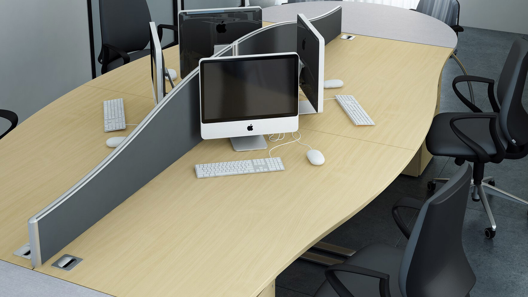 Elite Office Furniture Optima Plus Single Wave Desks Detail Image