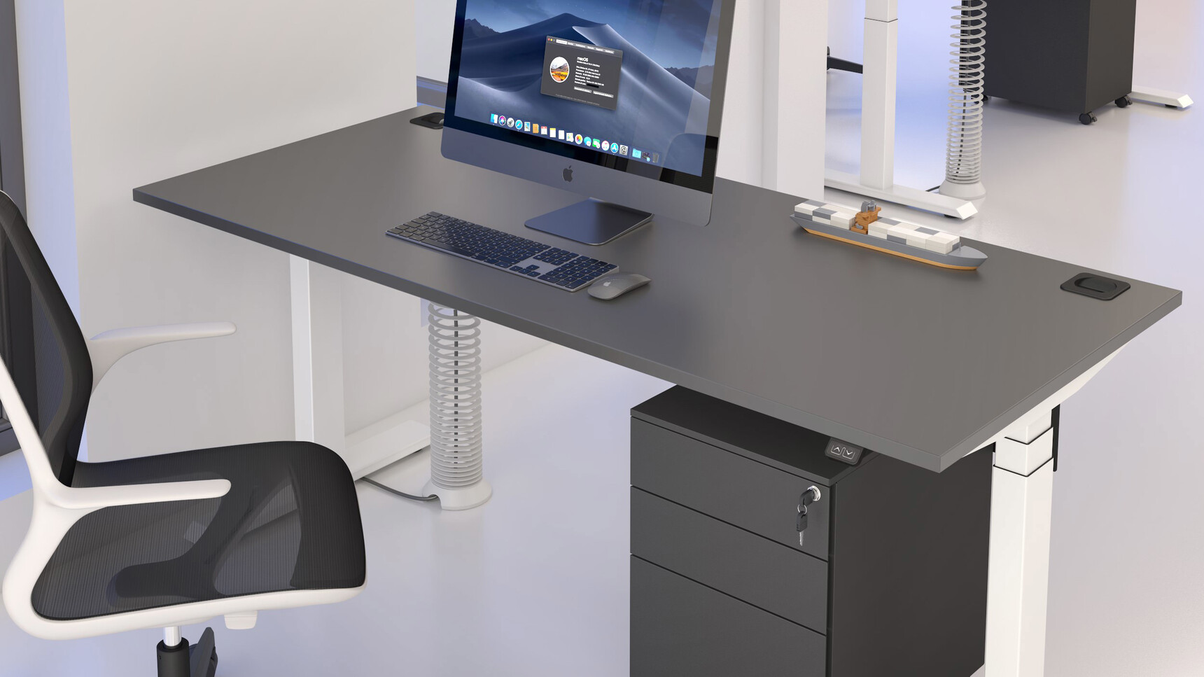 Elite Office Furniture Progress Plus Electric Height Adjustable Desk Black Finish Detail Image