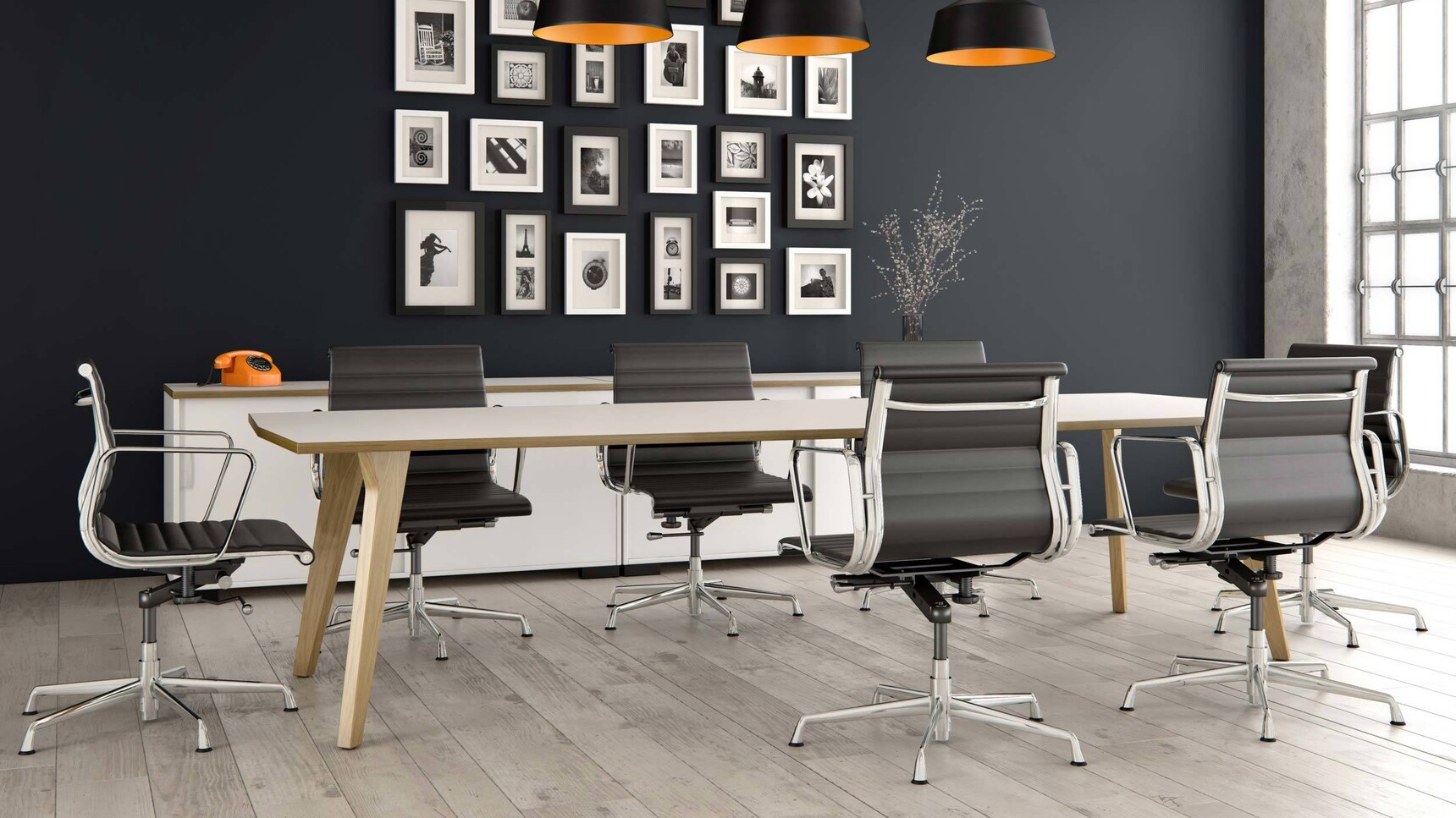 Elite Office Furniture Lux Square Meeting Table White Finish Top Wood Frame Chairs Office Setting