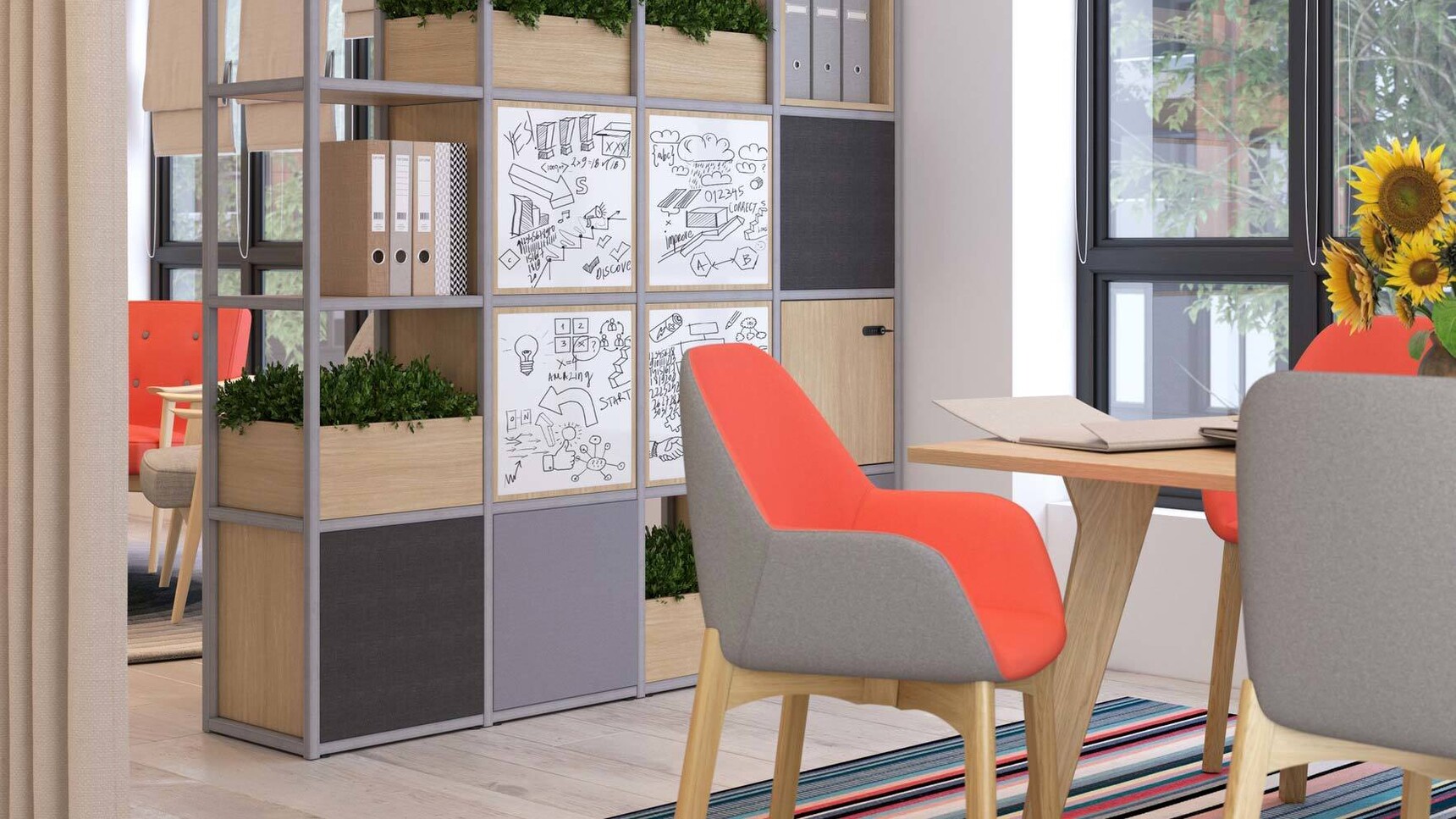 Elite Office Furniture Lux Square Meeting Table Wood Finish Detail Image