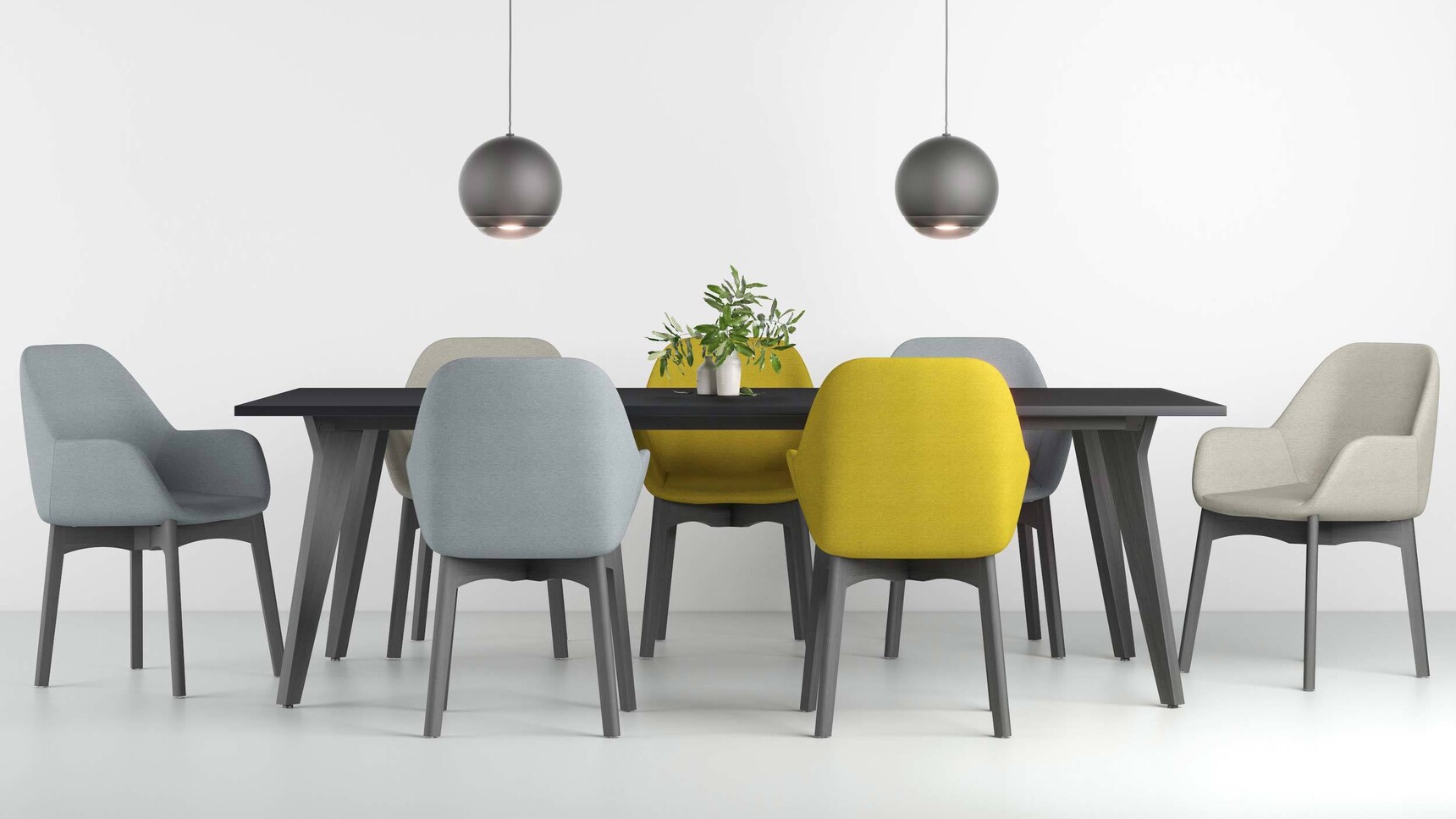 Elite Office Furniture Lux Square Meeting Table Black Finish In Office