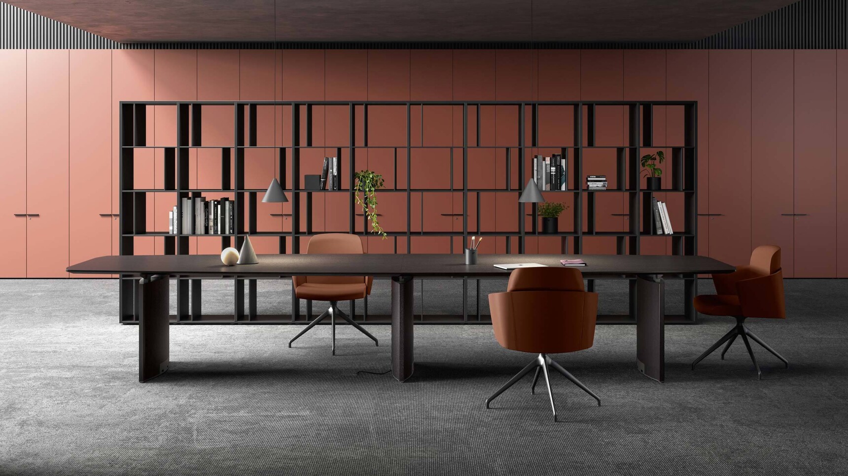 Bralco Eleva Meeting Table Three Chairs In Office Setting