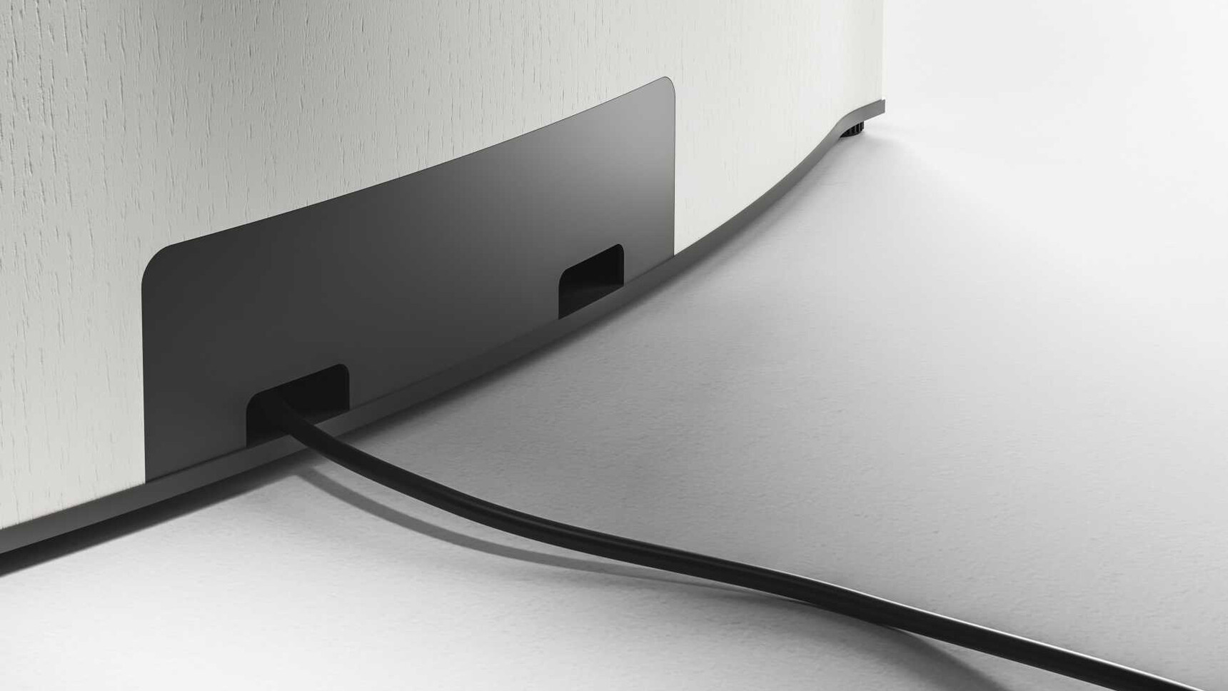 Bralco Trilo Triangular Meeting Table White Wood Finish Detail Image