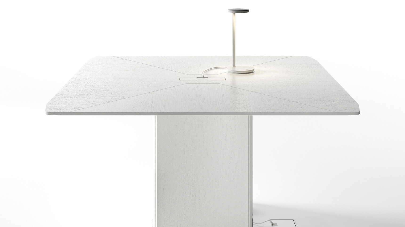 Bralco Trilo Square Meeting Table White Finish Family Image