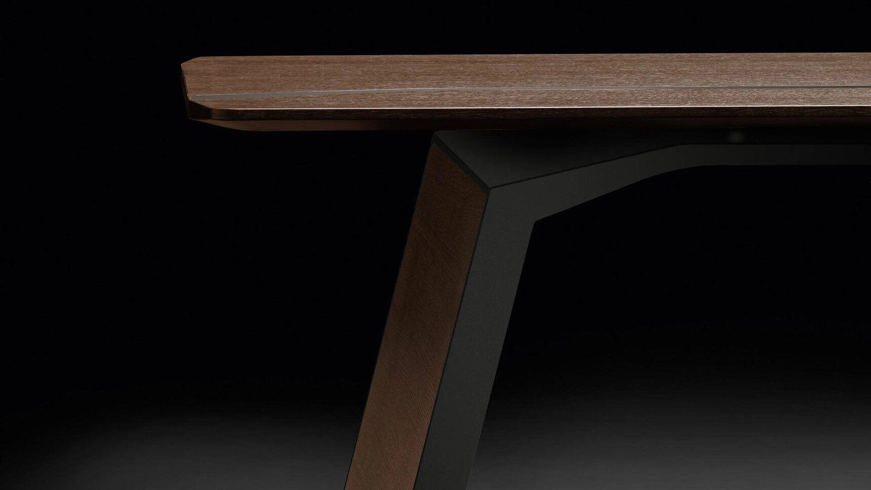Bralco Metar Executive Office Desk Wood Finish Detail Image