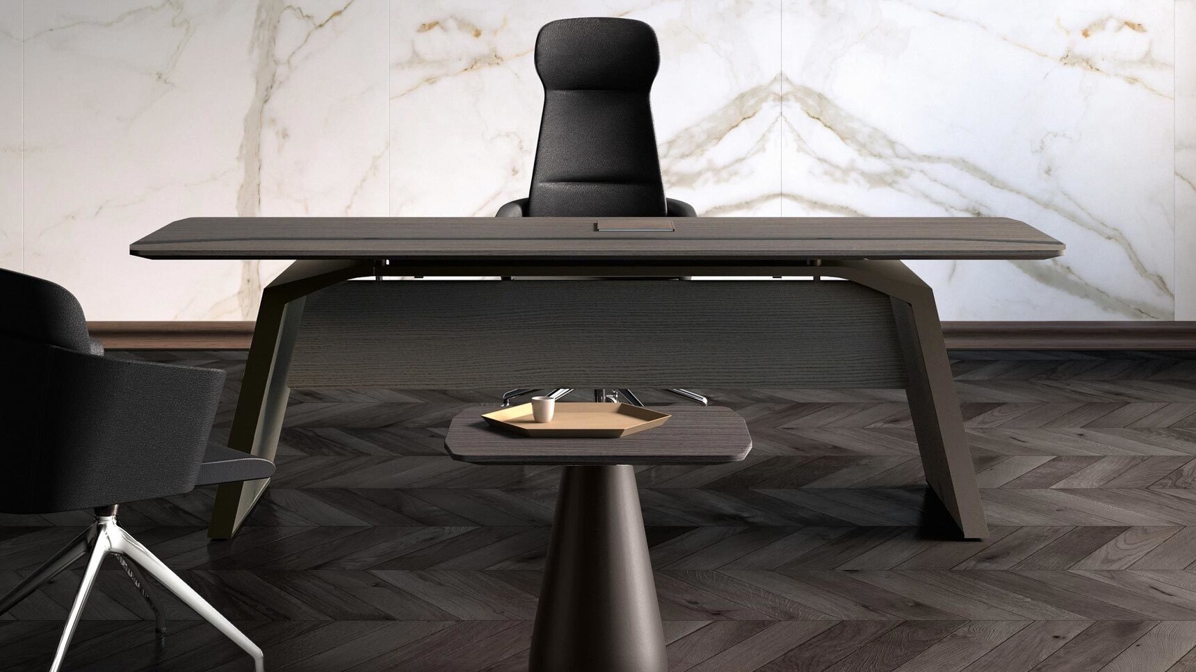 Bralco Metar Executive Office Desk In Office Setting