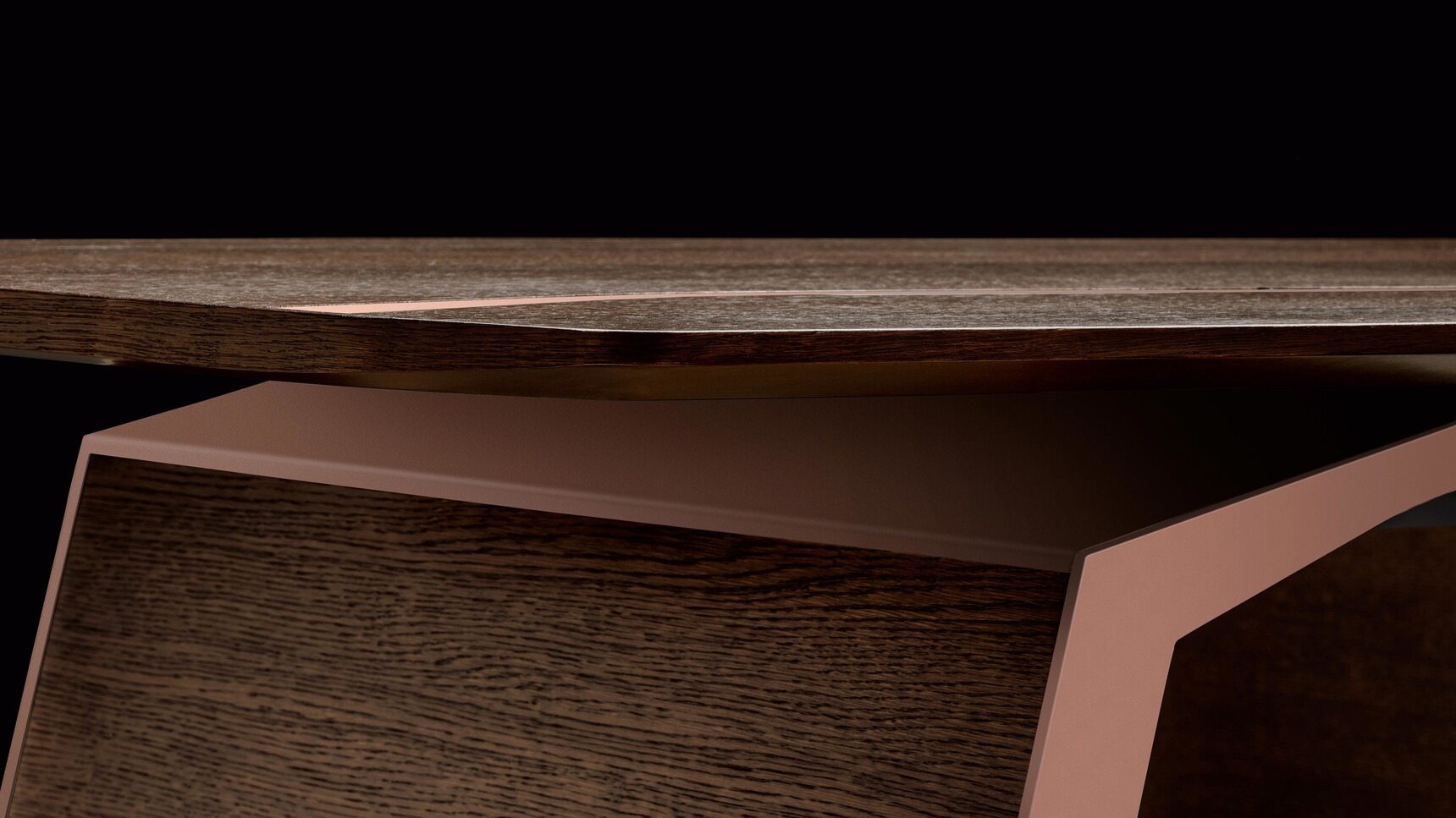 Bralco Metar Executive Office Desk Wood Finish Detail Image Of Leg