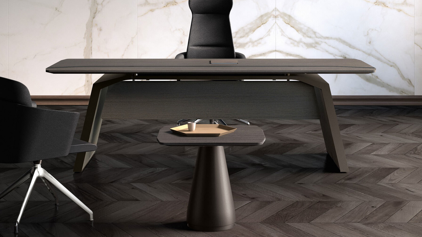 Bralco Metar Coffee Table With Metar Executive Office Desk Office Setting