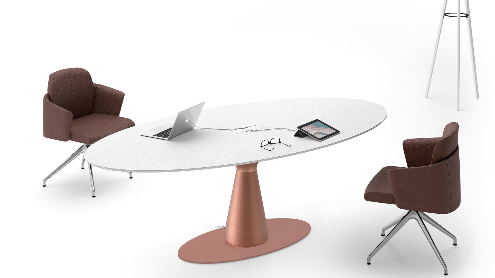 Bralco Metar Oval Meeting Table White Top Family Image