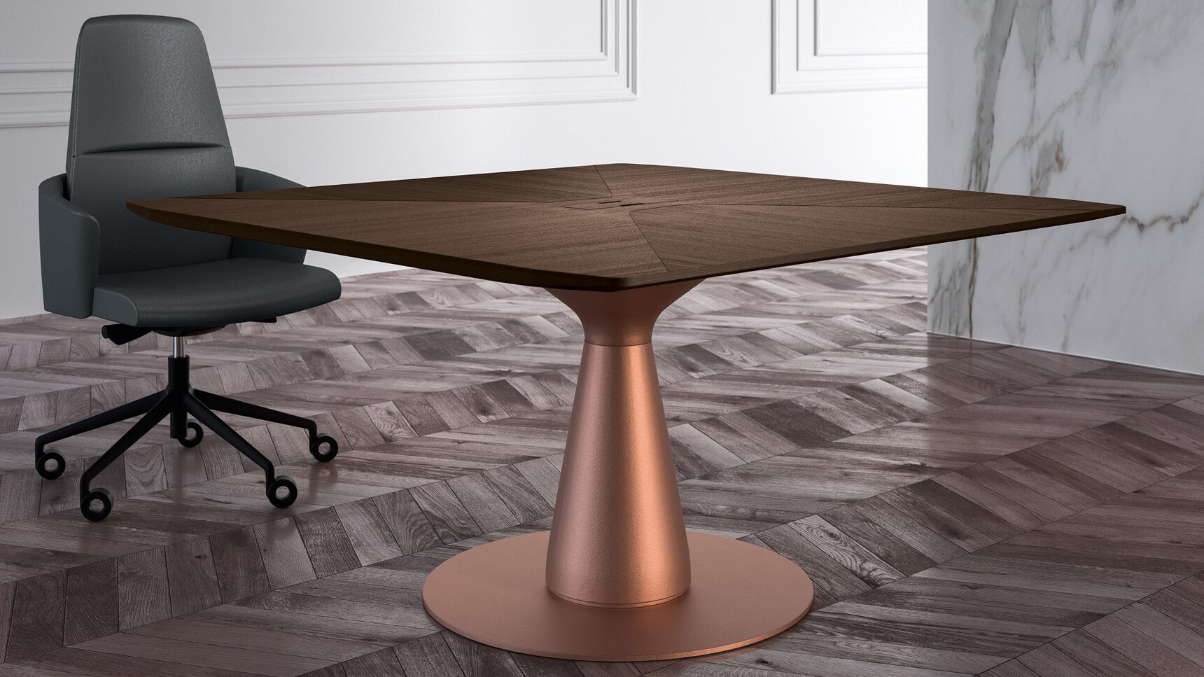 Bralco Metar Square Meeting Table In Office Setting