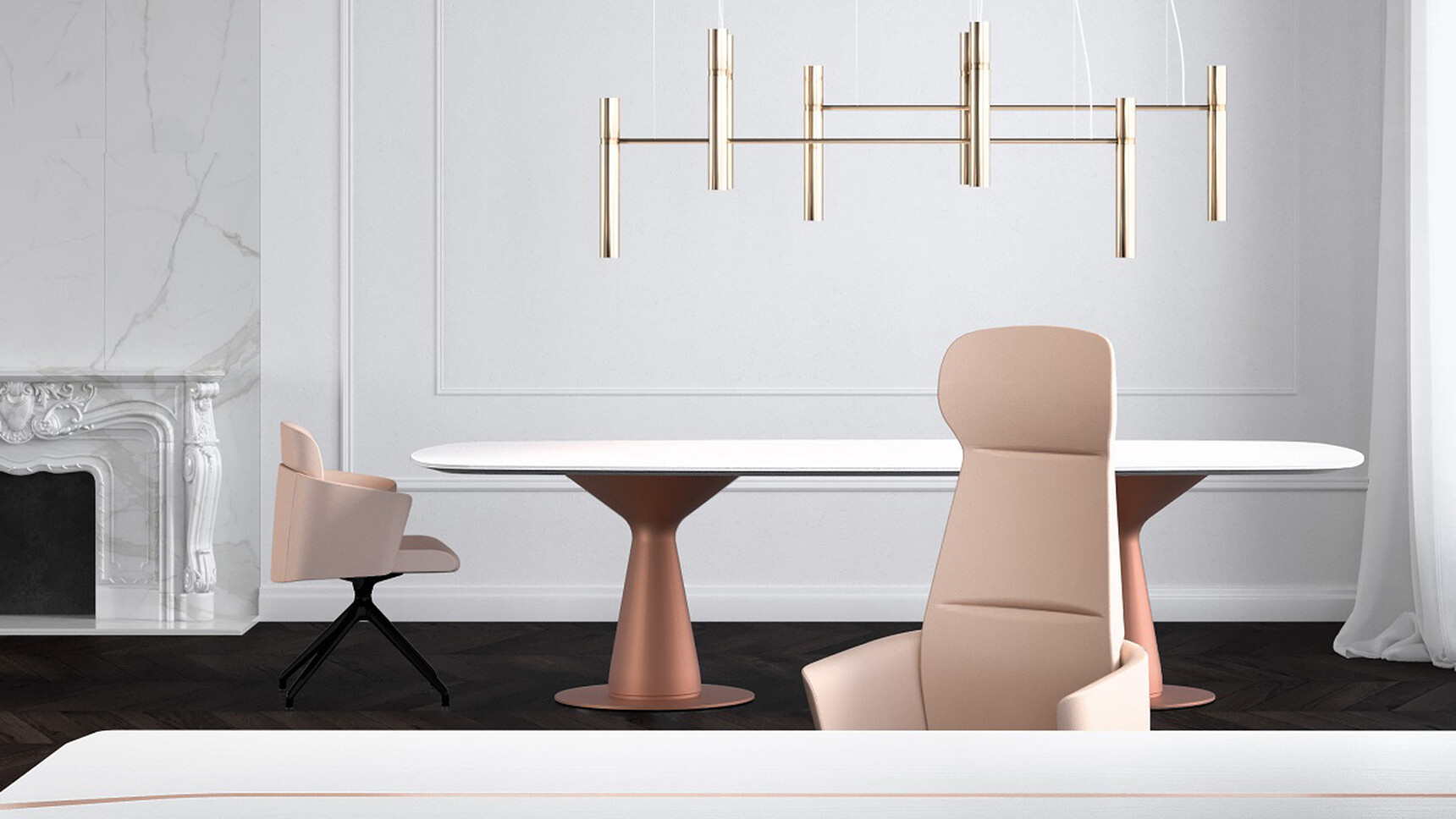 Bralco Metar Barrel Conference Table In Office Environment