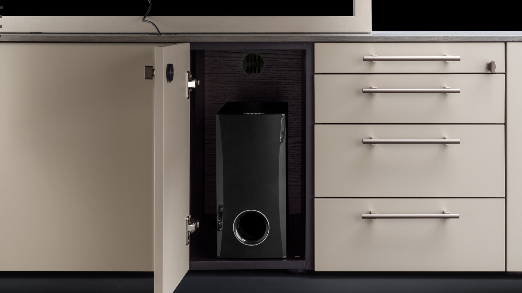 Bralco Arche L-Shaped Executive Office Desk With Return Storage Unit Detail Image Of Storage Doors