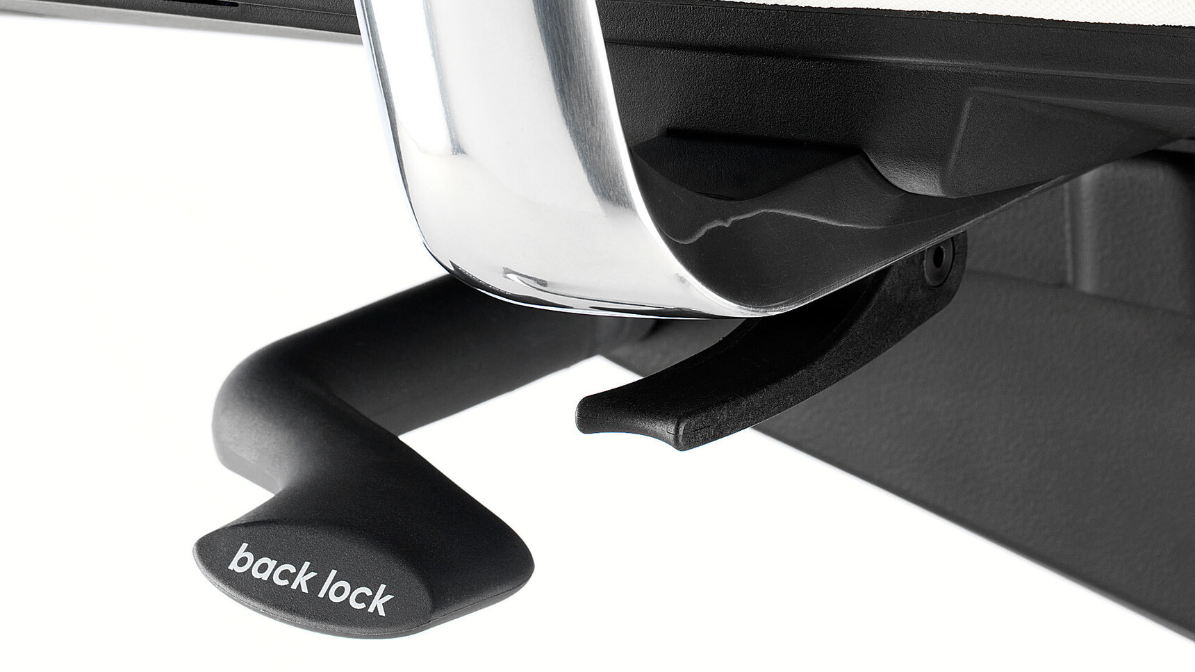 Boss Design Lily Upholstered Office Chair And Black Polished Multi-Functional Arms Showing Controls For Back Adjustment Controls