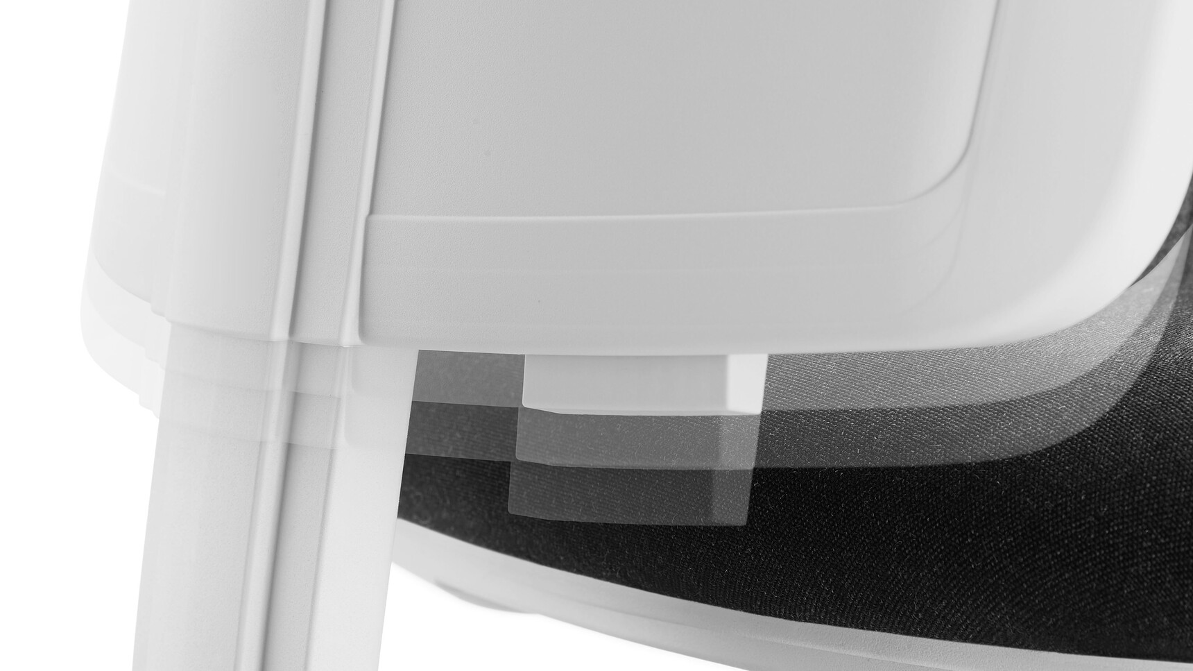 Boss Design Tauro Mesh Back Office Chair With Black Seat Upholstery And White Frame Finish Detail Image Showing Back Height Adjustment