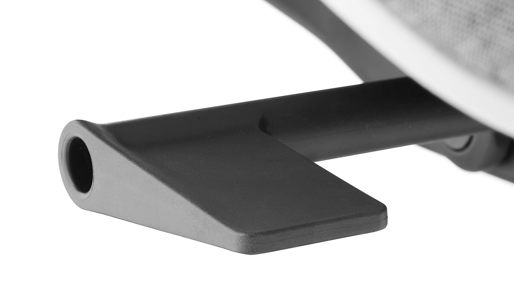 Boss Design Tauro Mesh Back Office Chair With Grey Seat Upholstery And White Frame Finish Detail Image Showing Height Adjustment Lever Detail Image