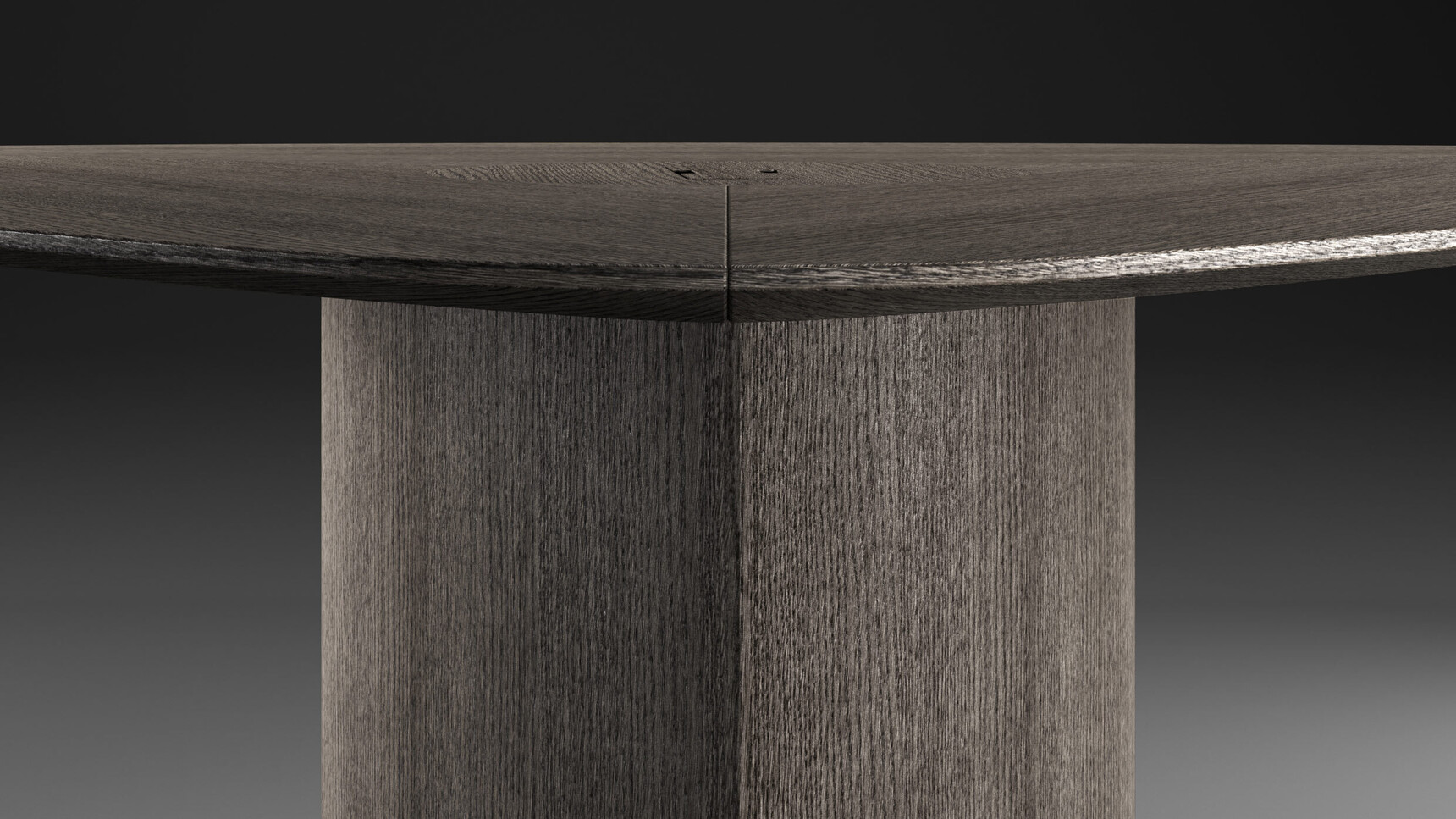 Bralco  Products Furniture Trilo Triangular Meeting Table Oak Veneer Finish Detail Image