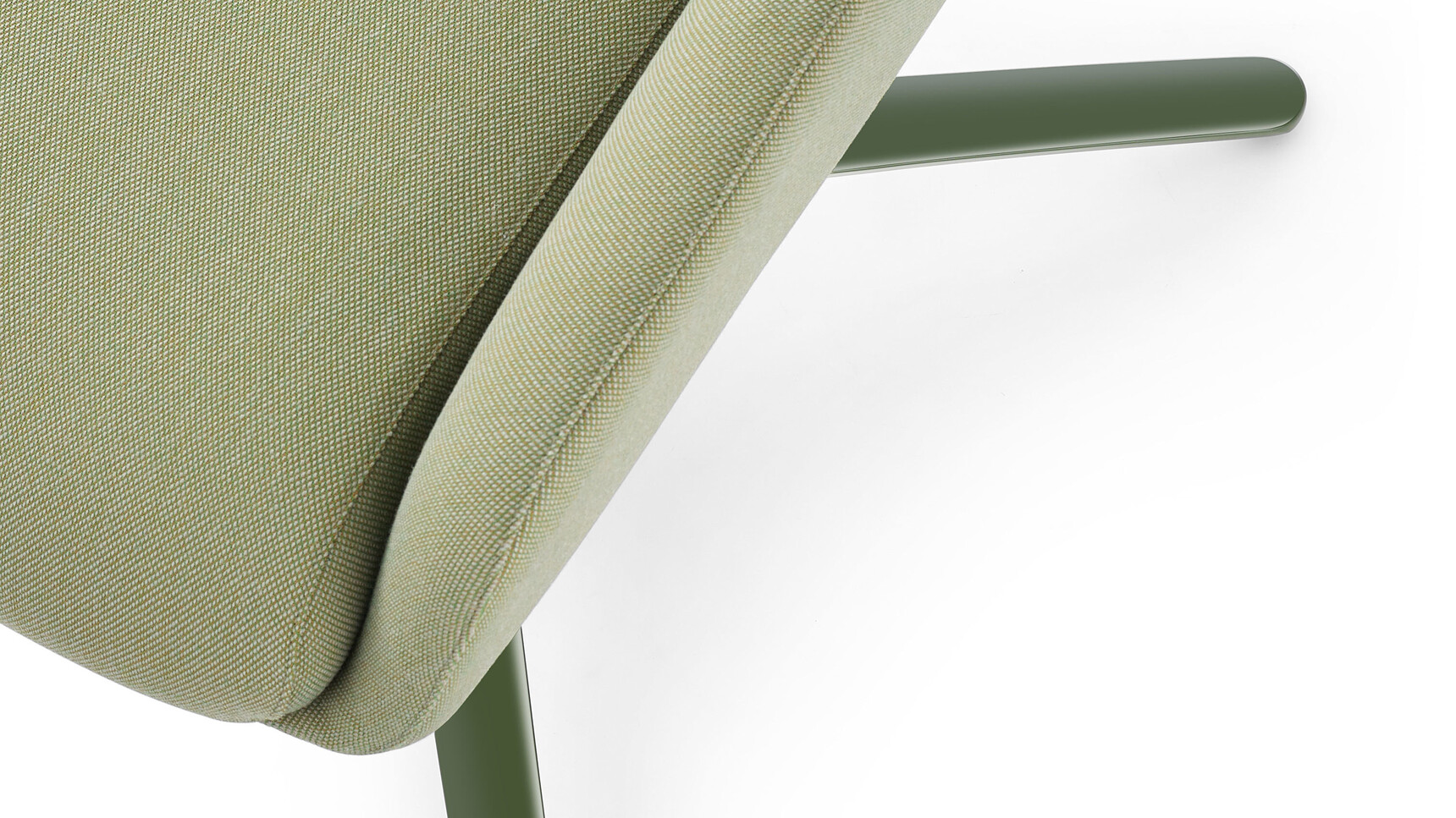 Boss Design Marnie High Back Wood Base Lounge Chair With Light Green And Dark Green Four Leg Wood Base Detail Image