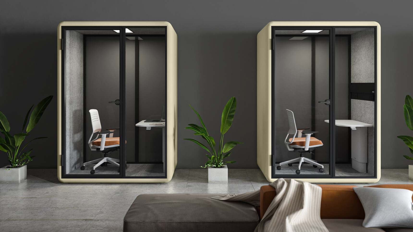 Two Koplus Kolo Midi Studio Booths In Office Setting