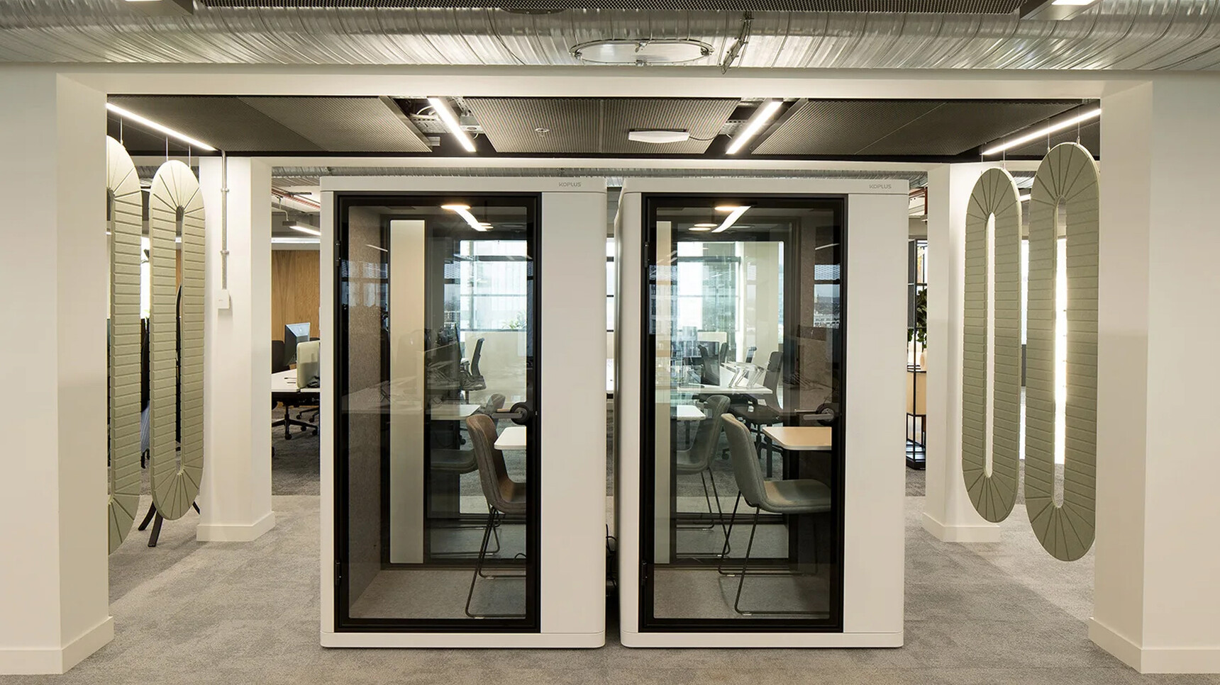 Koplus Milli Sit Zoompod & Workbooth White Finish In Situ