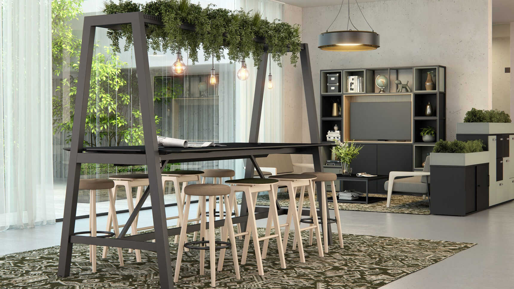 Elite Office Furniture Alto Canopy High Bench With Support Frame Black Nanotech Finish In Office Furniture