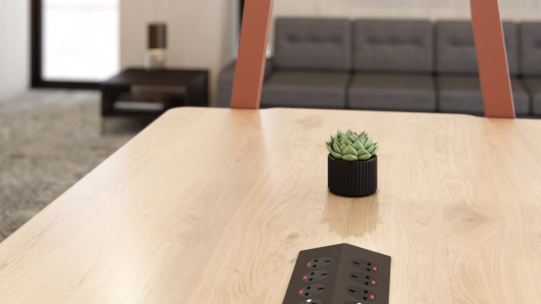 Elite Office Furniture Alto Canopy High Bench With Support Frame Terracotta Detail Image